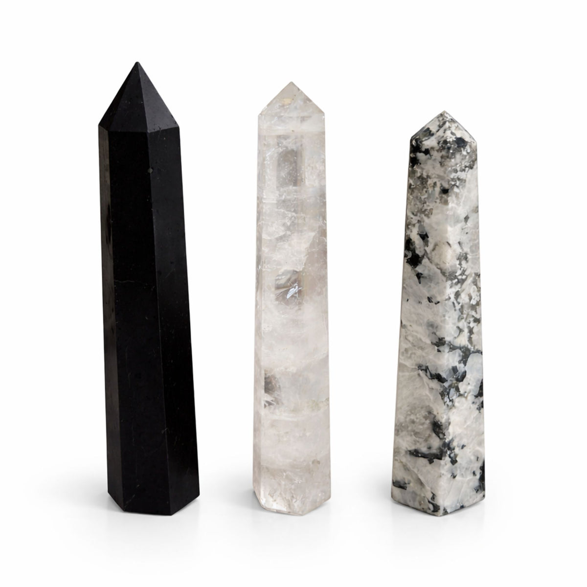 Sexsidig obelisk i svart turmalin – ca 17 cm