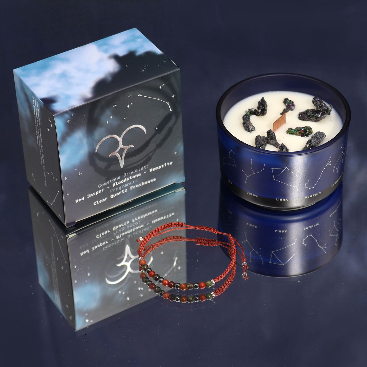 Zodiakljus med kristallarmband – Väduren