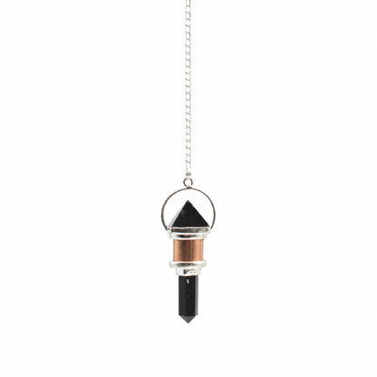 Kristallpendel Night Watcher – obsidian & koppar