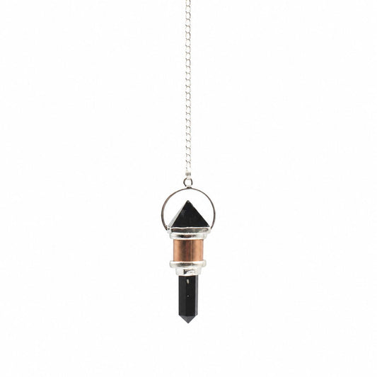 Kristallpendel Night Watcher – obsidian & koppar