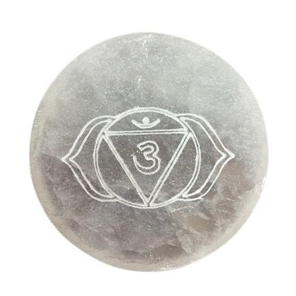 Selenitplattor – chakraset om 7, 6 cm/st