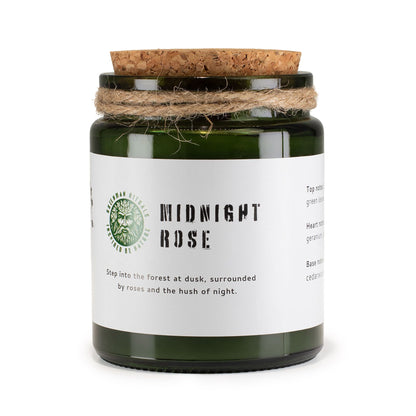 Greenman sojavaxljus med träveke – Midnight Rose