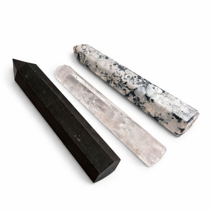 Sexsidig obelisk i svart turmalin – ca 17 cm