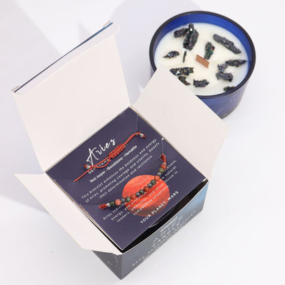 Zodiakljus med kristallarmband – Väduren