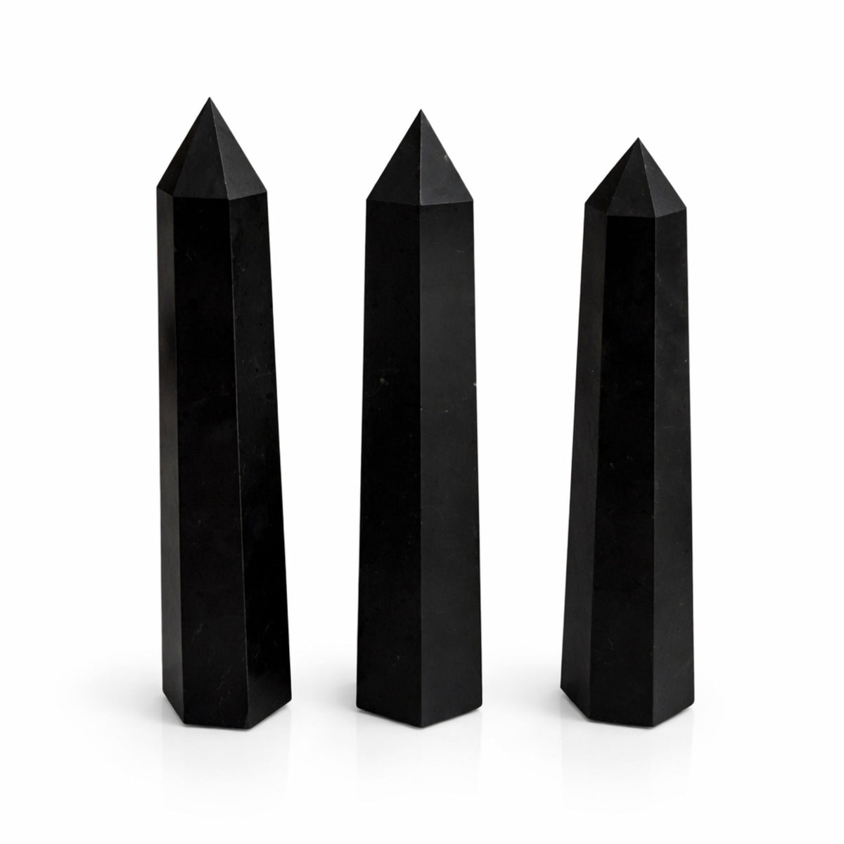 Sexsidig obelisk i svart turmalin – ca 17 cm