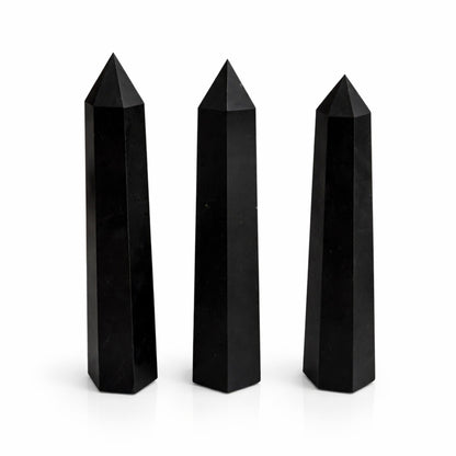 Sexsidig obelisk i svart turmalin – ca 17 cm