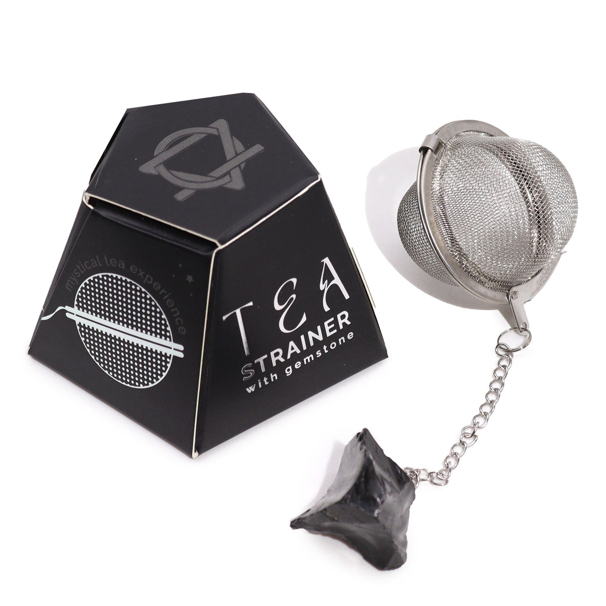 Tesil med natursten – svart obsidian