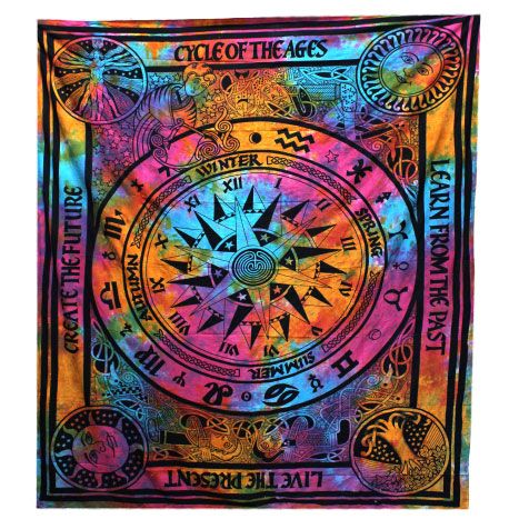 Väggtextil och överkast – livets cirkel, 230 × 200 cm