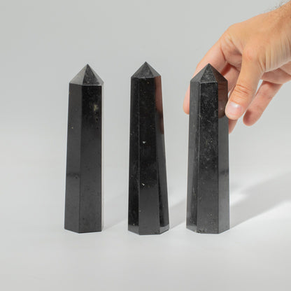 Sexsidig obelisk i svart turmalin – ca 17 cm