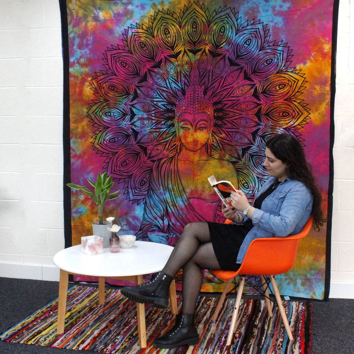Väggtextil och överkast – livets cirkel, 230 × 200 cm