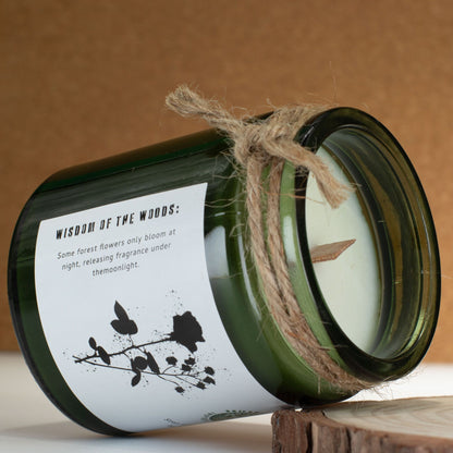Greenman sojavaxljus med träveke – Midnight Rose