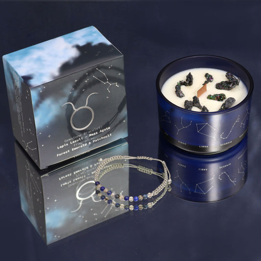 Zodiakljus med kristallarmband – Oxen