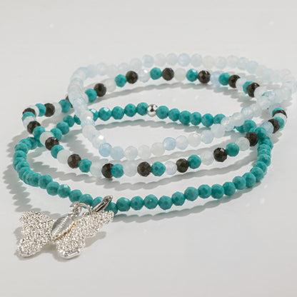 Kristallarmband-set Endless Ocean – 3 elastiska armband