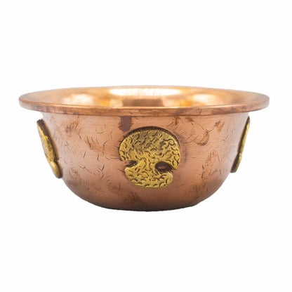 Ritualskål i kopparfinish – Livets träd, 12 × 5 cm