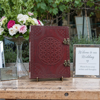 Stor läderjournal – Flower of Life