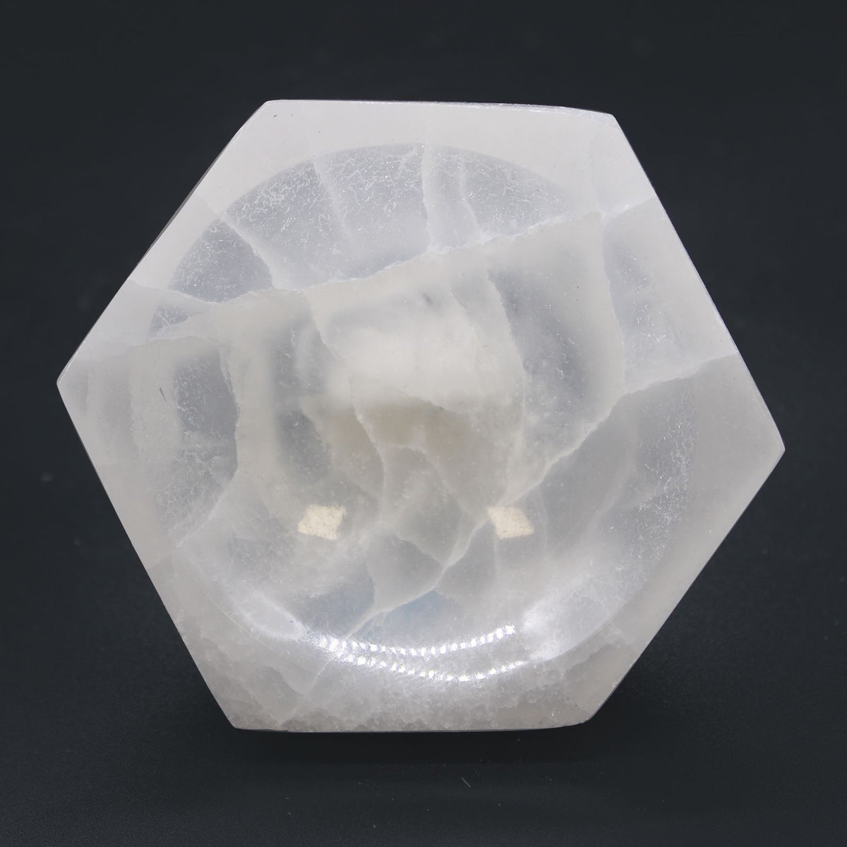 Selenitskål – hexagon, ca 10 cm