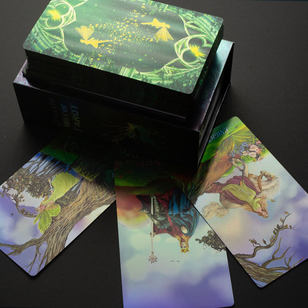Tarotkort Shuttle Mirror – holografisk folie & guidebok