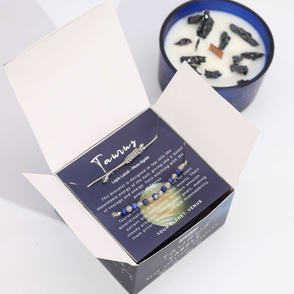 Zodiakljus med kristallarmband – Oxen