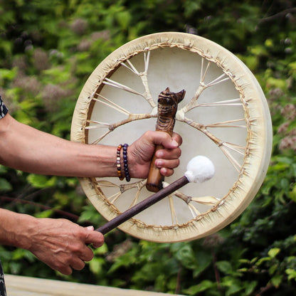 Ställbar ramtrumma med drakmotiv – 40 cm