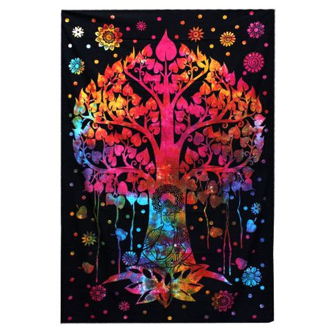 Väggtextil och överkast – bodhiträdet, 230 × 200 cm