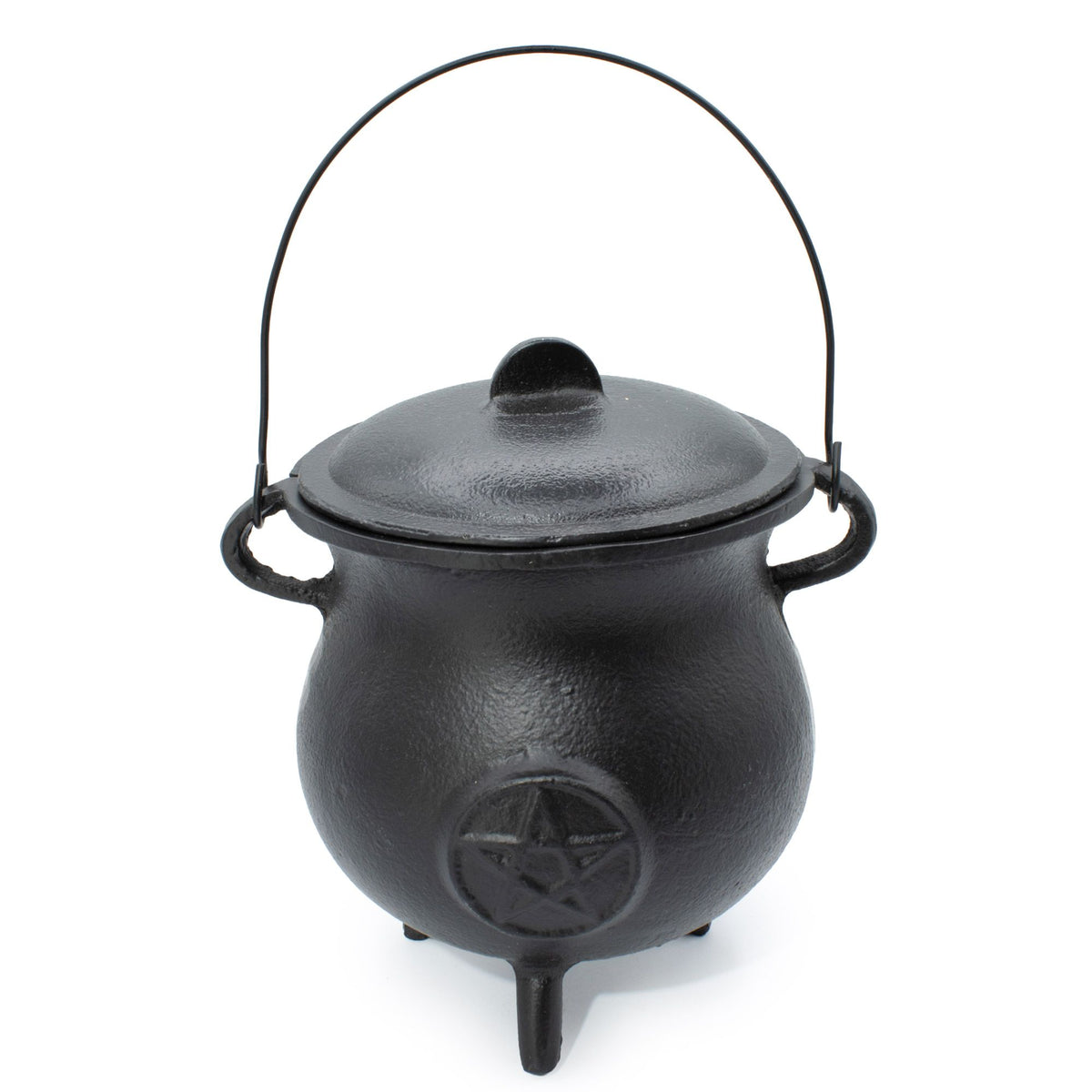 Stor ritualkittel i gjutjärn – pentagram, 23 × 18 cm, minst 4 kg