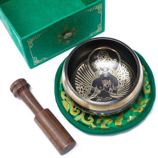 Klangskålsset – Gröna Tara, 10 cm