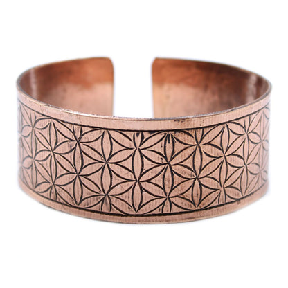 Tibetanskt armband – Livets blomma, kopparfärg