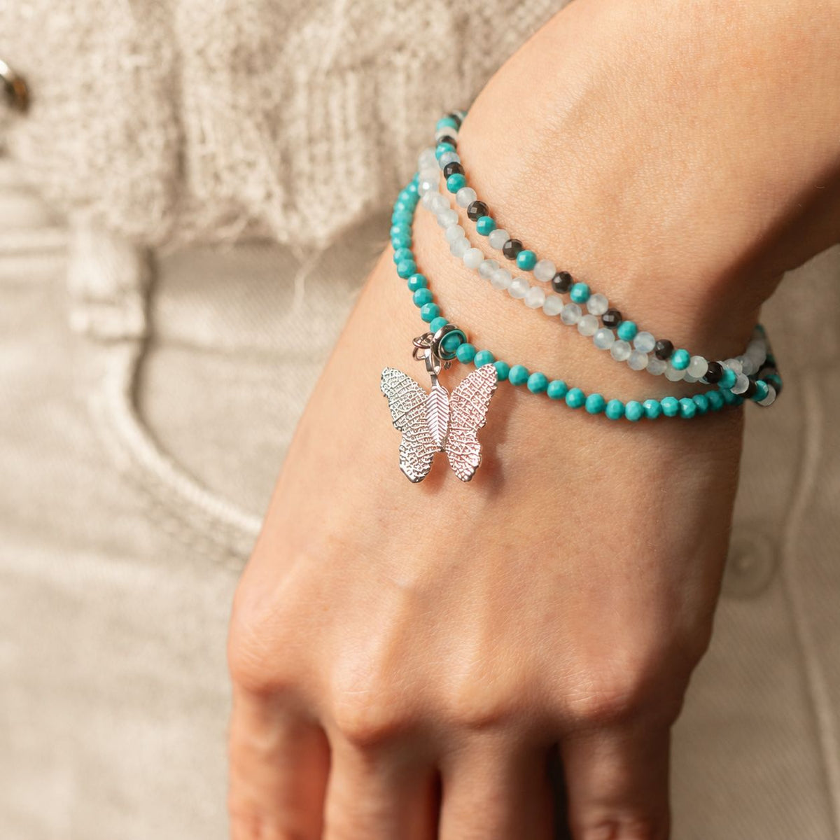 Kristallarmband-set Endless Ocean – 3 elastiska armband