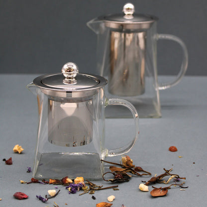 Tekanna i glas med tesil – hög modell, 350 ml