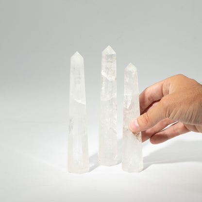 Sexsidig obelisk i bergkristall – ca 17 cm