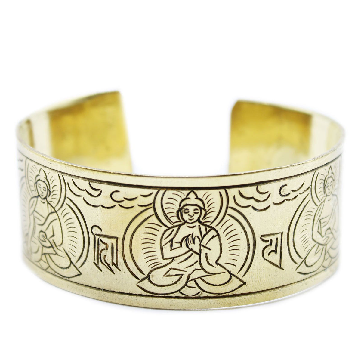 Tibetanskt armband – Fem buddhor, mässingston