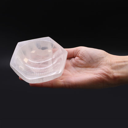 Selenitskål – hexagon, ca 10 cm