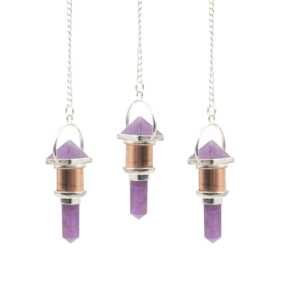 Kristallpendel Violet Engine – ametist & koppar