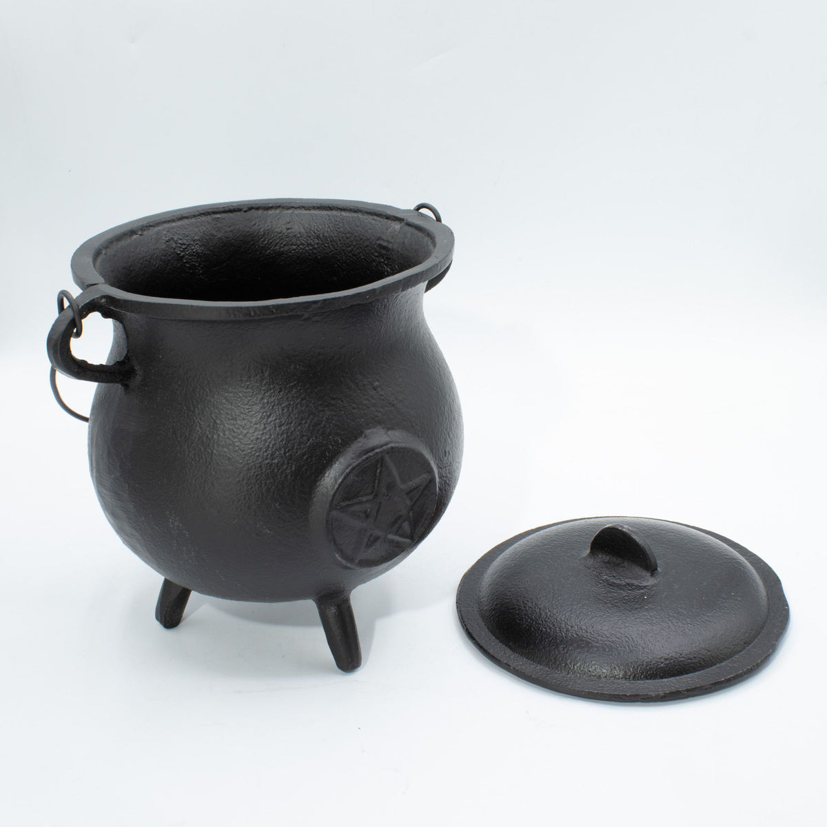 Stor ritualkittel i gjutjärn – pentagram, 23 × 18 cm, minst 4 kg