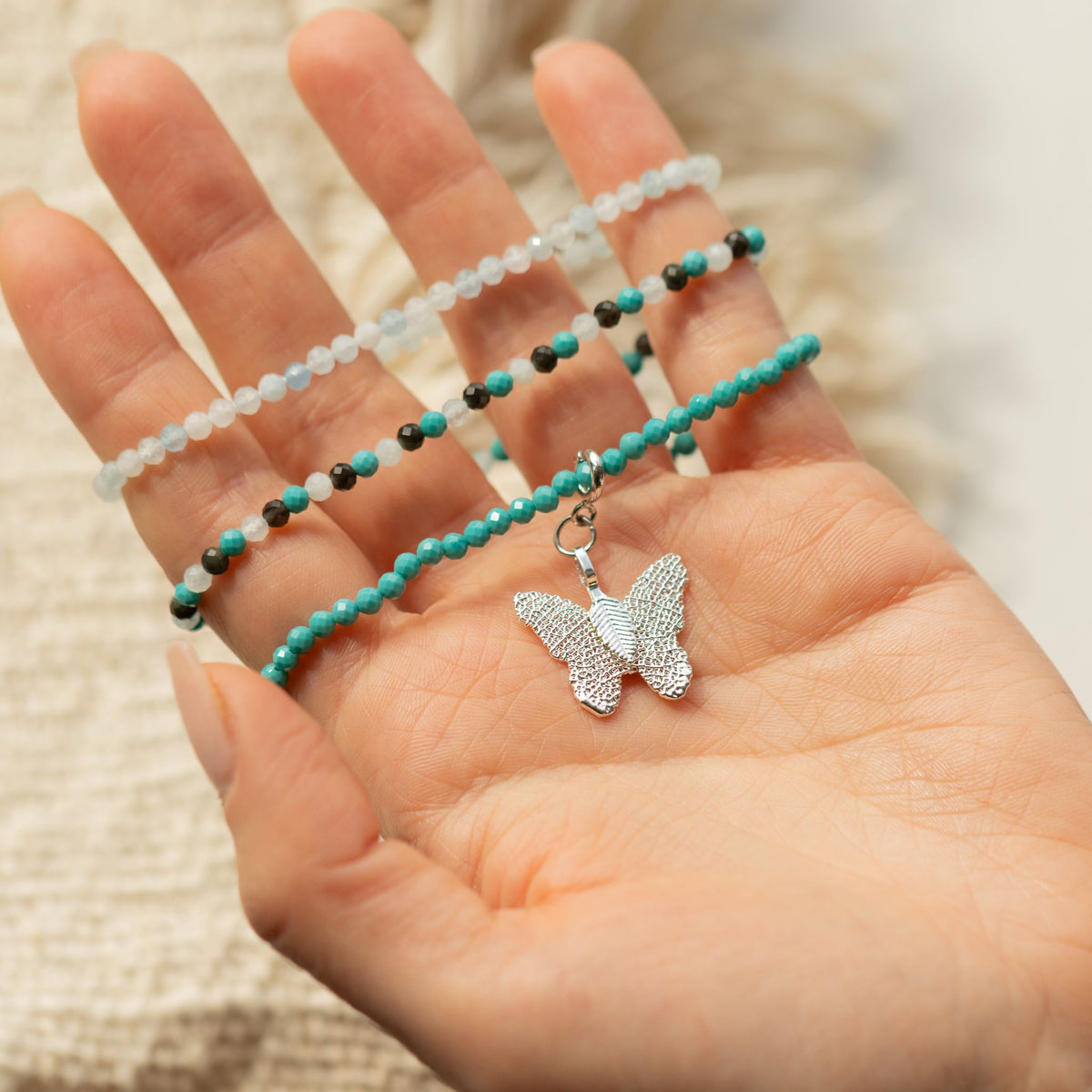 Kristallarmband-set Endless Ocean – 3 elastiska armband