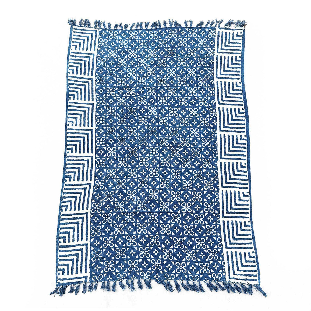 Indigofärgad pläd – Kasba Tiles, 170 × 120 cm