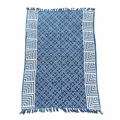 Indigofärgad pläd – Kasba Tiles, 170 × 120 cm