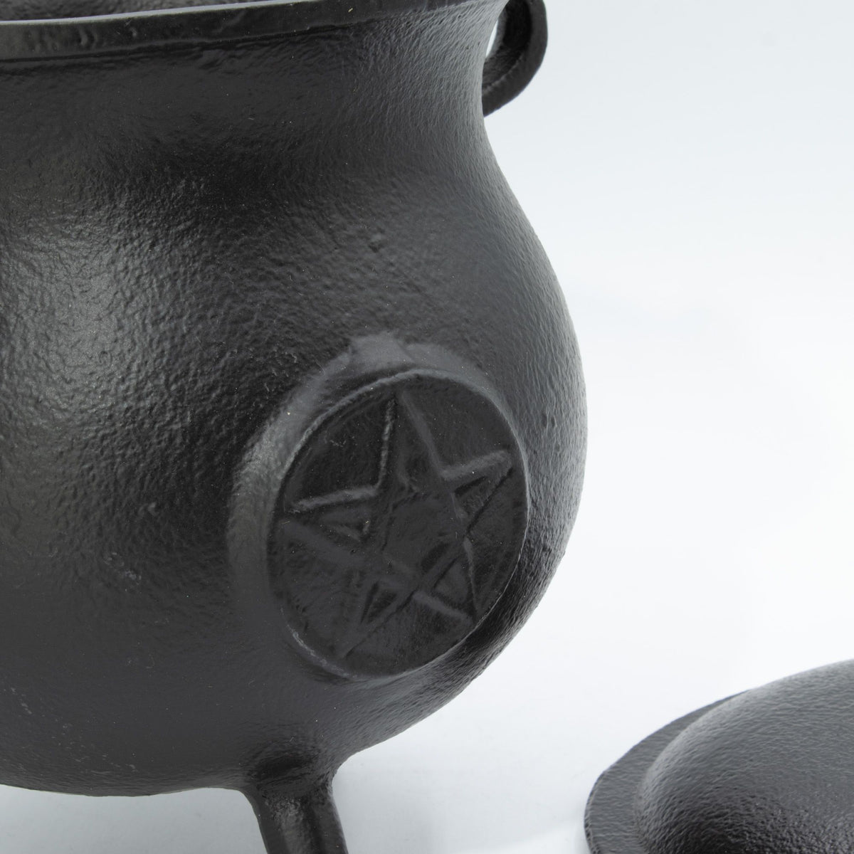 Stor ritualkittel i gjutjärn – pentagram, 23 × 18 cm, minst 4 kg