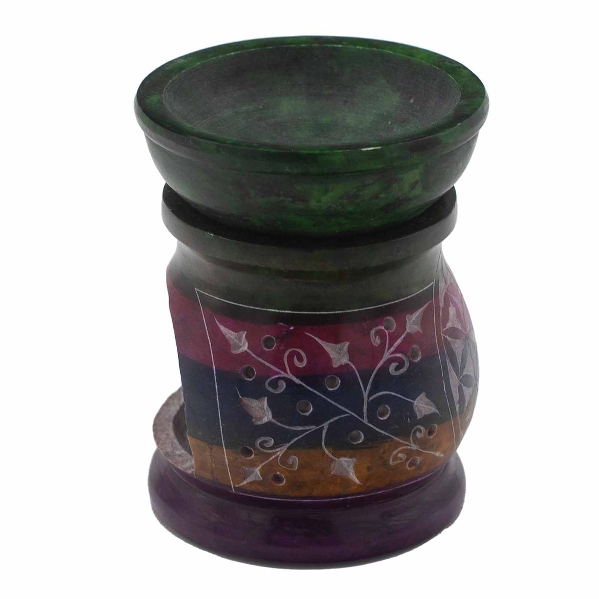 Oljebrännare i täljsten – Flower of Life, 10 cm