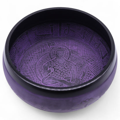Extra kraftig klangskål i mässing – Mushroom Purple Haze, 23 cm / 1,3 kg