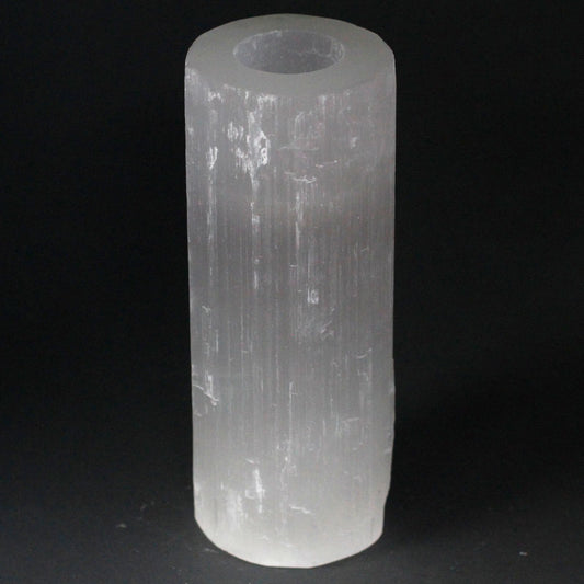 Ljushållare i selenit – cylinder, 20 cm