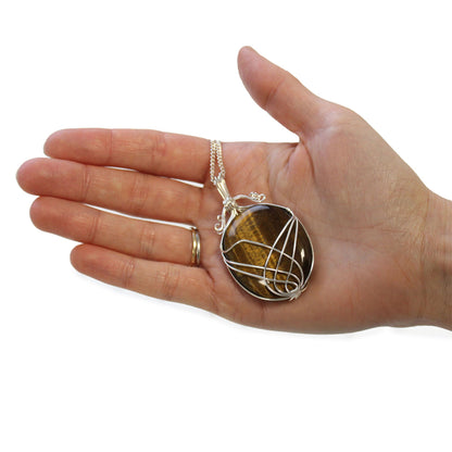Halsband med spiralinfattning – tigeröga