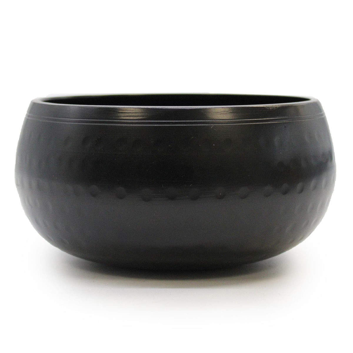 Handhamrad svart klangskål – 15 cm
