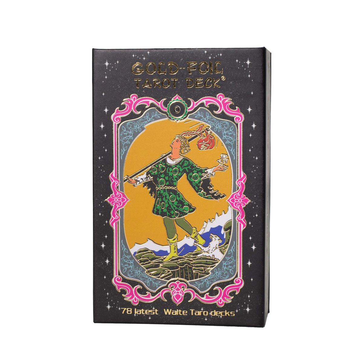 Tarotkort Gold Foil – svart & guld med guidebok