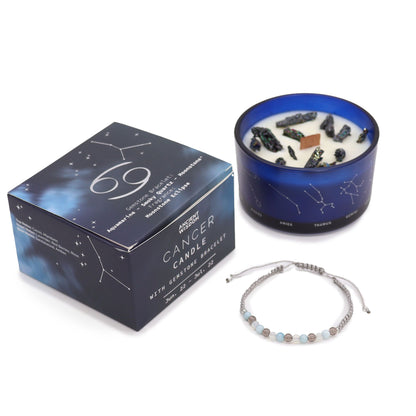 Zodiakljus med kristallarmband – Kräftan