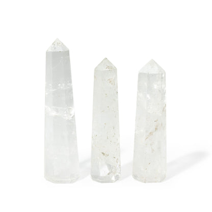 Sexsidig obelisk i bergkristall – ca 11 cm