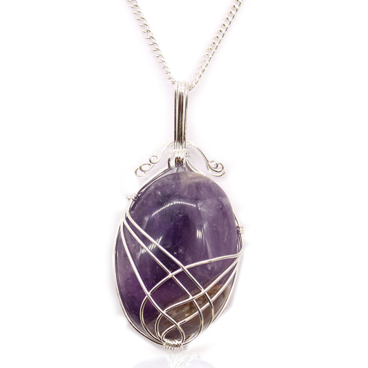 Halsband med spiralinfattning – ametist