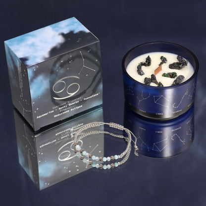 Zodiakljus med kristallarmband – Kräftan