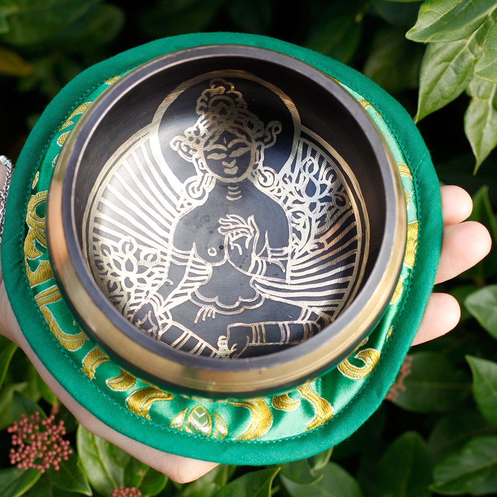 Klangskålsset – Gröna Tara, 10 cm
