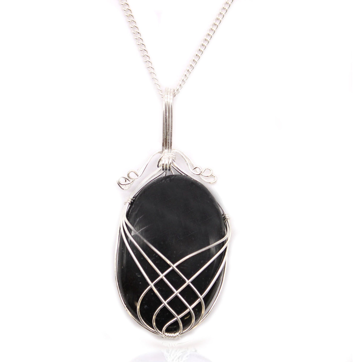 Halsband med spiralinfattning – svart onyx